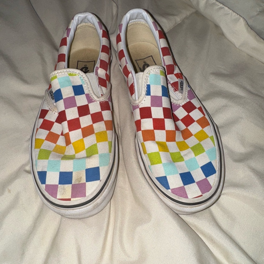 Rainbow checkered vans